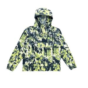 The North Face 1/4 Zip Men's Camo Anorak Windbreaker Jacket Green Navy Size M